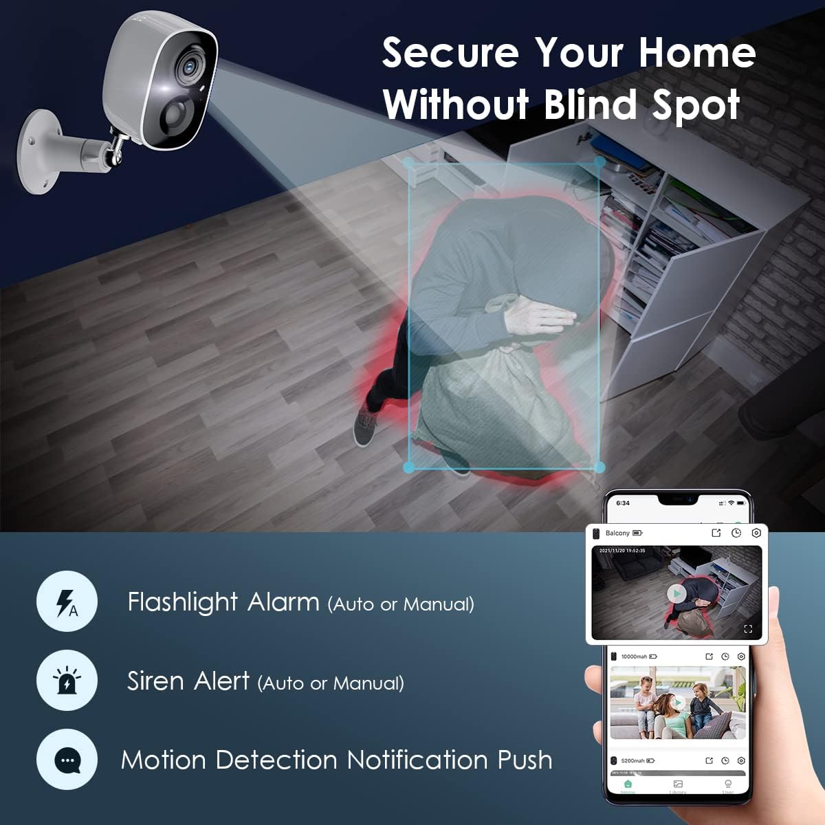 SecureView Cam, Wireless Outdoor Camera with 2-Way Talk & AI Detection