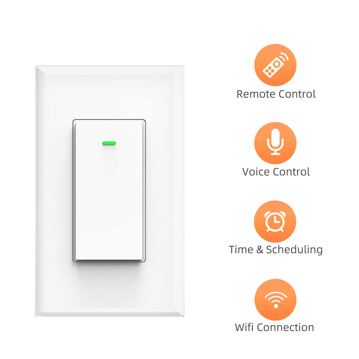 IntelliSwitch Wi-Fi Smart Light Switch (Alexa & Google Compatible)