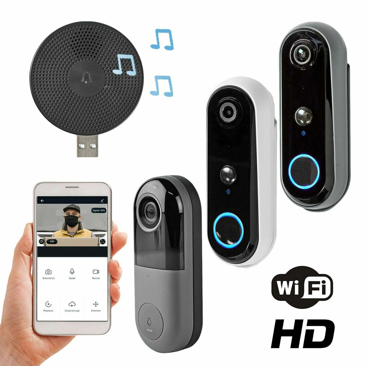 DoorLink Wireless Video Doorbell System with Touchscreen & Remote Unlock